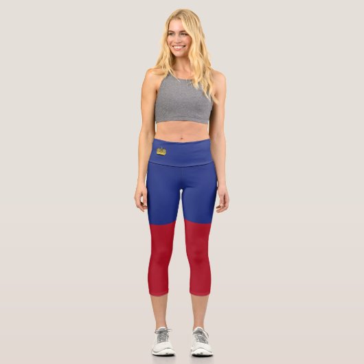 Leggings Capri Drapeau du Liechtenstein (Recto)