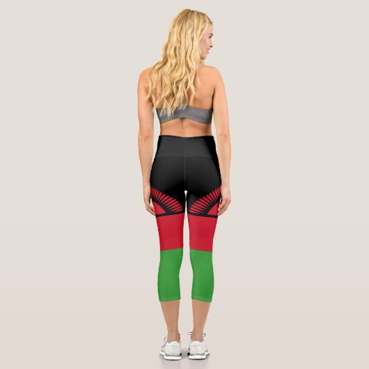 Leggings Capri Drapeau du Malawi (Verso)