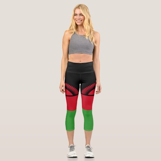 Leggings Capri Drapeau du Malawi (Recto)