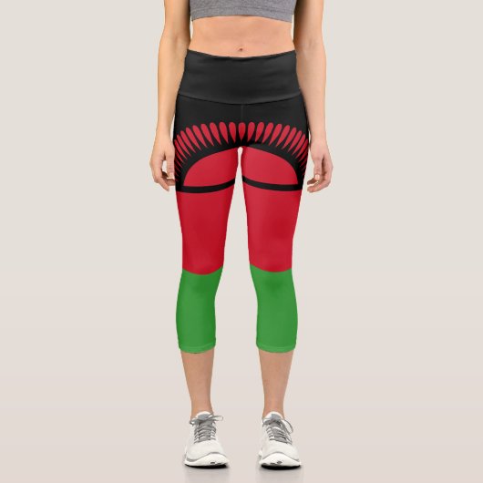 Leggings Capri Drapeau du Malawi (Recto)
