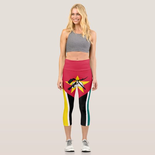 Leggings Capri Drapeau du Mozambique (Recto)