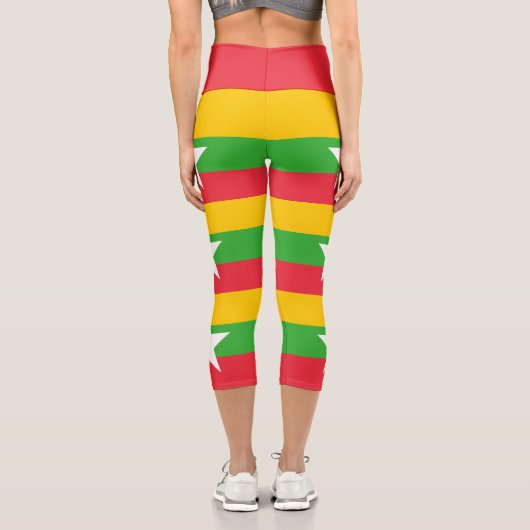 Leggings Capri Drapeau du Myanmar (Verso)