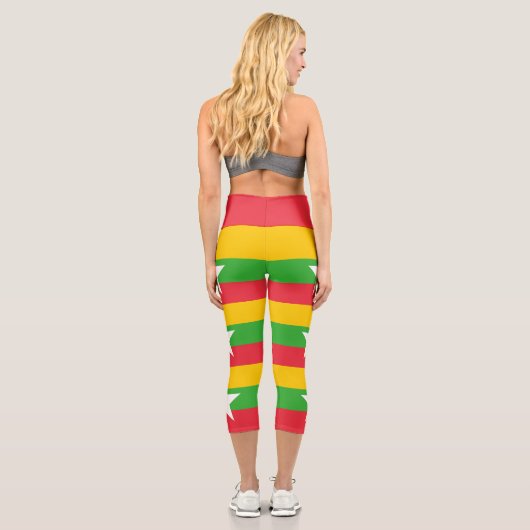 Leggings Capri Drapeau du Myanmar (Verso)