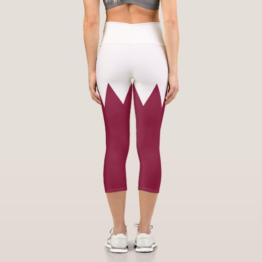 Leggings Capri Drapeau du Qatar (Verso)
