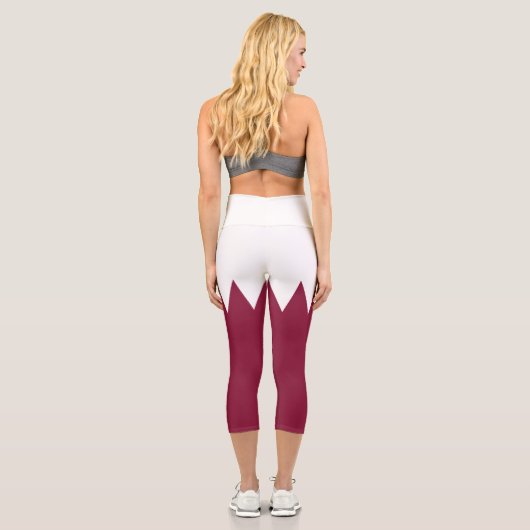 Leggings Capri Drapeau du Qatar (Verso)