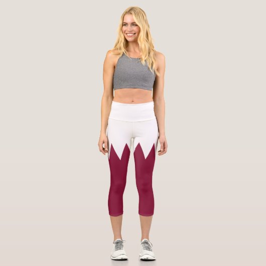 Leggings Capri Drapeau du Qatar (Recto)