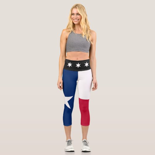 Leggings Capri Drapeau du Texas Yoga Pants (Recto)