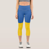Leggings Capri Drapeau d'Ukraine (Recto)
