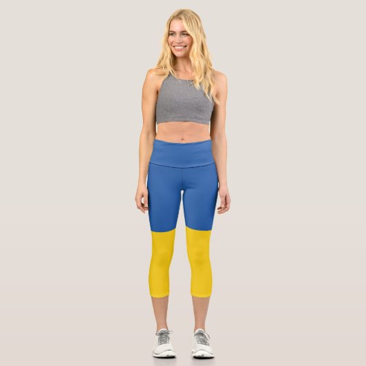 Leggings Capri Drapeau d'Ukraine (Recto)