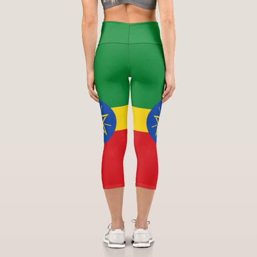 Leggings Capri Drapeau Éthiopie (Verso)