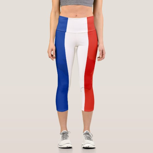 Leggings Capri drapeau français (Recto)