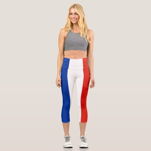 Leggings Capri drapeau français (Recto)