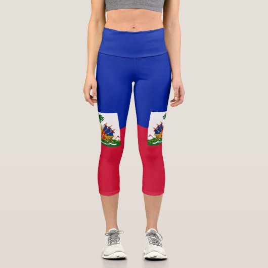 Leggings Capri Drapeau Haïti (Recto)