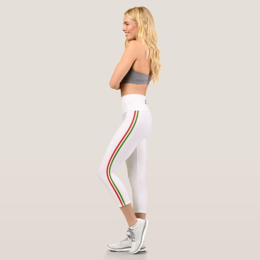 Leggings Capri drapeau hongrois à rayures (Gauche)