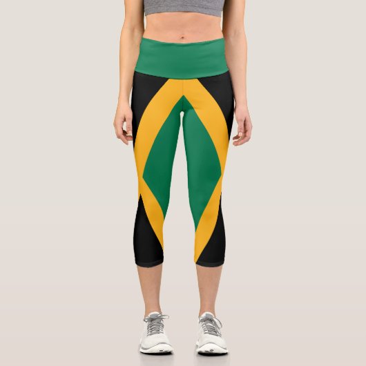 Leggings Capri Drapeau Jamaïque (Recto)