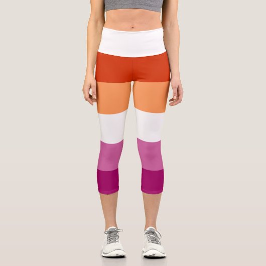 Leggings Capri Drapeau lesbien (Recto)