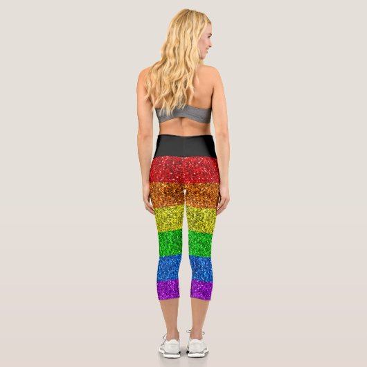 Leggings Capri Drapeau LGBT parties scintillant arc-en-ciel éclat (Verso)