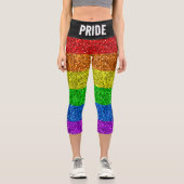 Leggings Capri Drapeau LGBT parties scintillant arc-en-ciel éclat (Recto)