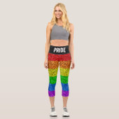 Leggings Capri Drapeau LGBT parties scintillant arc-en-ciel éclat (Recto)