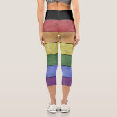 Leggings Capri Drapeau LGBT vintage Drapeau noir (Verso)
