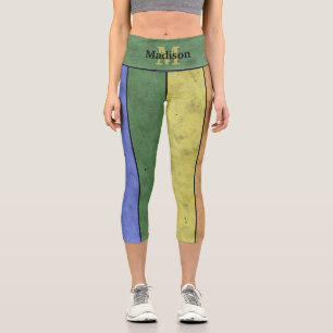 Leggings Capri Drapeau LGBT vintage fierté monogramme noir en dét