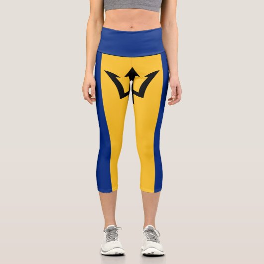 Leggings Capri Drapeau patriotique de la Barbade (Recto)