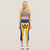 Leggings Capri Drapeau patriotique de la Barbade (Recto)