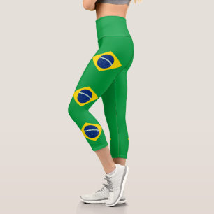 Leggings Capri Drapeau patriotique du Brésil