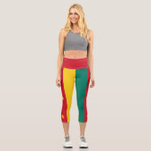 Leggings Capri Drapeau patriotique du Cameroun (Recto)
