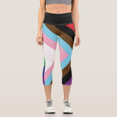 Leggings Capri Drapeau progressiste LGBTQIA (Recto)