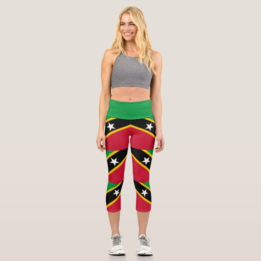 Leggings Capri Drapeau Saint-Kitts-et-Nevis (Recto)