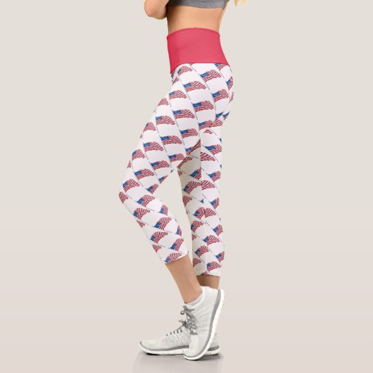 Leggings Capri Drapeaux américains (Gauche)