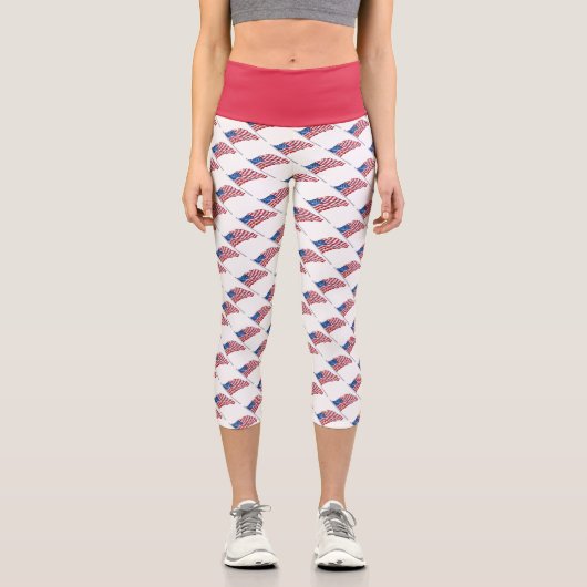 Leggings Capri Drapeaux américains (Recto)