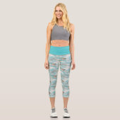 Leggings Capri Dreambic Blue Flying Sea Turtle Motif nautique (Recto)