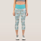 Leggings Capri Dreambic Blue Flying Sea Turtle Motif nautique (Recto)