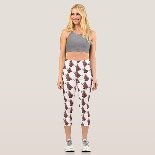 Leggings Capri Drôle affamé pulette affamée dessin animé (Recto)