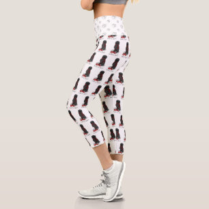 Leggings Capri Drôle Allons-y ! Promener un Affenpinscher (Noir N