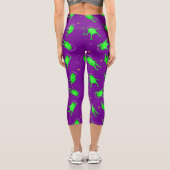 Leggings Capri drôle astronaute grenouille espace violet (Verso)