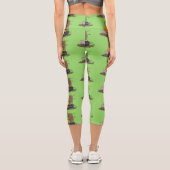 Leggings Capri Drôle bulldozer de conduite de taureaux (Verso)