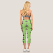 Leggings Capri Drôle bulldozer de conduite de taureaux (Verso)