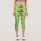 Leggings Capri Drôle bulldozer de conduite de taureaux (Recto)