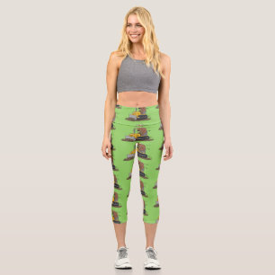Leggings Capri Drôle bulldozer de conduite de taureaux