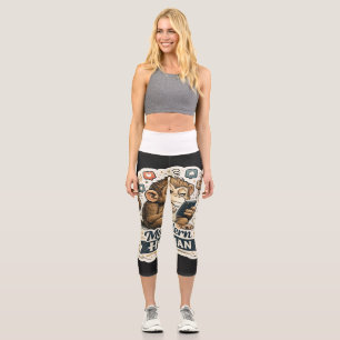 Leggings Capri Drôle de Singe Humain Moderne Smartphone Réseaux S