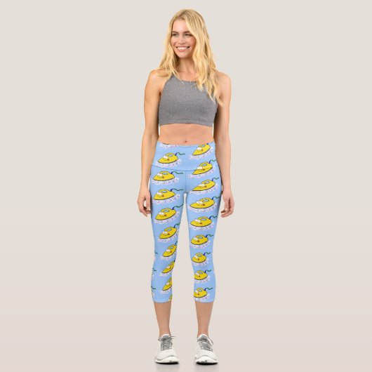 Leggings Capri Drôle dessin animé linge de fer (Recto)