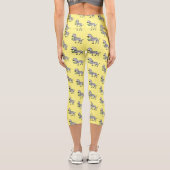 Leggings Capri Drôle dessin animé zèbre (Verso)