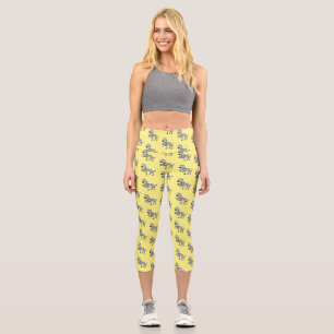 Leggings Capri Drôle dessin animé zèbre