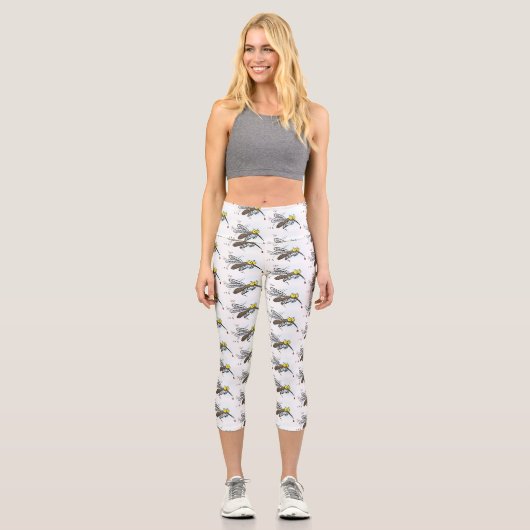 Leggings Capri Drôle dessin d'insecte moustique (Recto)