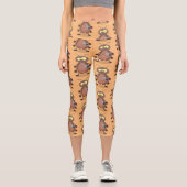 Leggings Capri Drôle drôle de personnage de dessin animé de cafar (Recto)