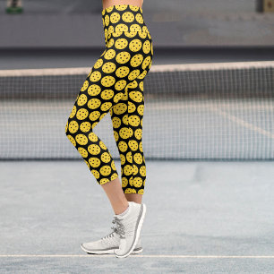 Leggings Capri Drôle joueur de Pickleball Motif de Pickleball Noi