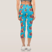 Leggings Capri Drôle mignon caricature pourpre crabe ermite (Verso)